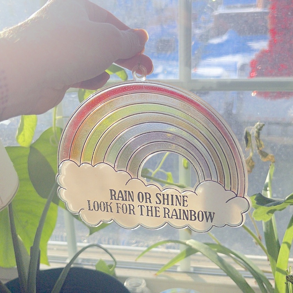 Rain or Shine Look for the Rainbow 🌈 vintage plastic decoration